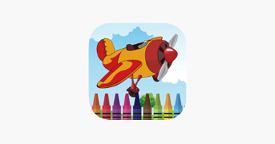 Sky plane rolling coloring book games for kids Image