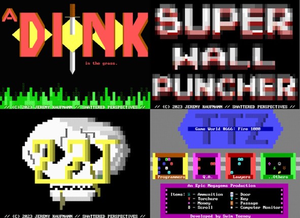 A Dink in the Grass, Fire 1000, Super Wall Puncher, and ZZTorture Game Cover