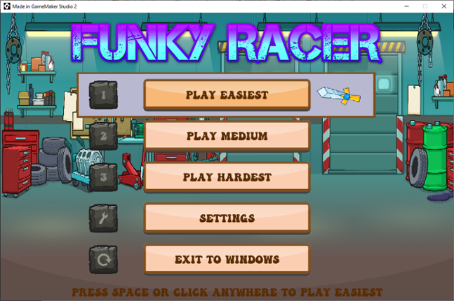 Funky Racing  - Accessible Game - One Button Simple Control System Game Cover