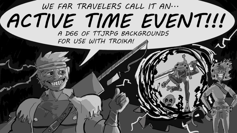Active Time Event!!! a d66 of TTJRPG Backgrounds for Troika! Game Cover