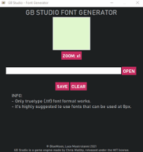 GB Studio - Font Generator Image