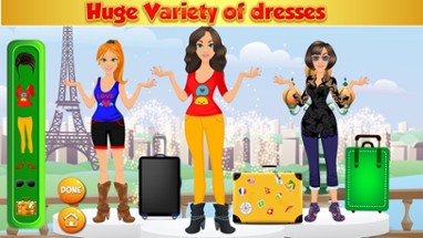 Travel Dress up-Girls Kids hot fabulous free fashion dress up,design &amp; makeup time management game Image