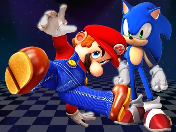 Super Mario &amp; Sonic FNF Dance Game Cover