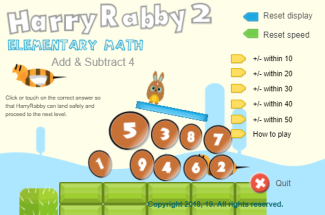 HarryRabby2 Adding and Subtracting 4 numbers FULL Game Cover