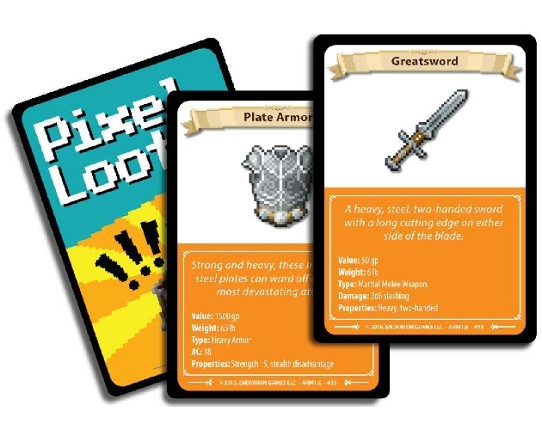 Pixel Loot Print-and-Play Treasure Cards Game Cover