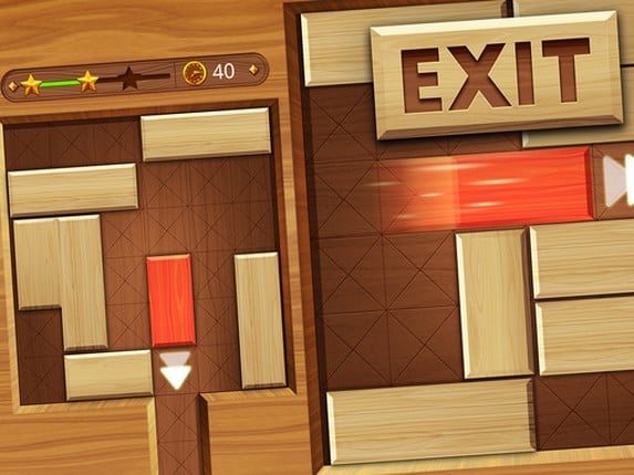 EXIT : unblock red wood block Game Cover