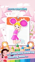Little Girls Drawing Coloring Book - Cute Caricature Art Ideas pages for kids Image