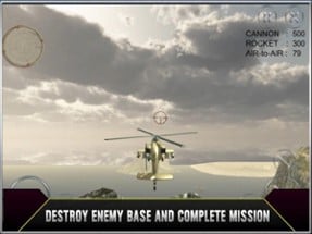 Gunship Helicopter Flying Miss Image