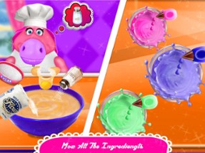 Fat Unicorn Cooking Pony Cake Image