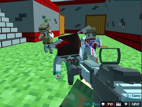Shooting Zombie Blocky combat Warfare Game Cover
