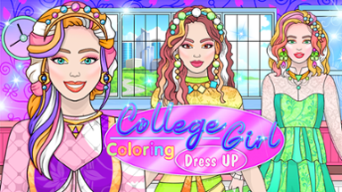 College Girl Coloring Dress Up Image