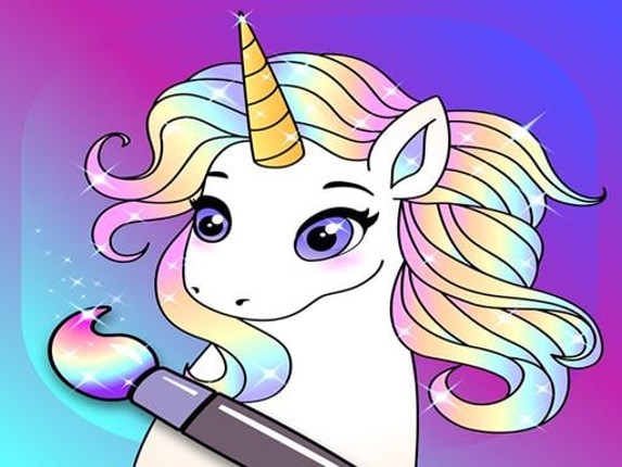 Animated Glitter Coloring Book - My Little Unicorn Game Cover