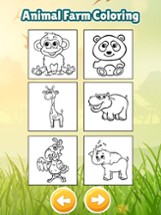 Animal in farm coloring book games for kids Image