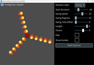 Fire Spinner Hazard for 2D platformer Image