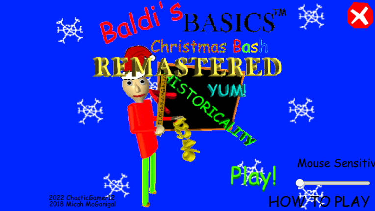 Baldi's Basics Christmas Bash Remastered Game Cover