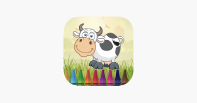 Animal in farm coloring book games for kids Image