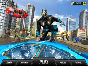 Panther Superhero City Battle Image