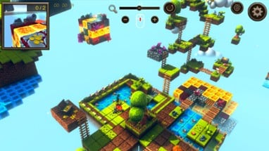 Hidden Cube World Top-Down 3D Image