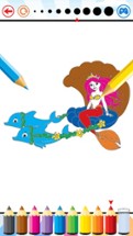 Mermaid Sea Animals Coloring Book Drawing for kids Image