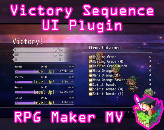 Victory Sequence UI plugin for RPG Maker MV Game Cover