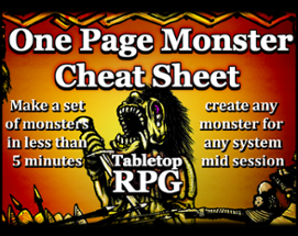 One Page Monster Cheat Sheet Image