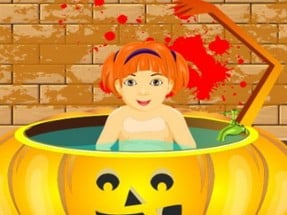 Little Baby Halloween Bathing Image