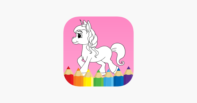 Coloring book Unicorn &amp; Horses Game Cover