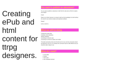 HTML and ePub ttrpg creation. Image