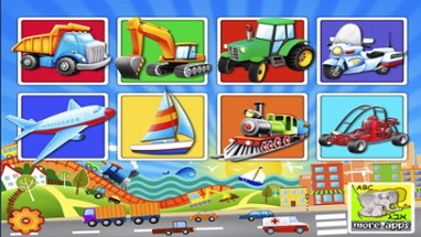 Trucks and Things That Go Vehicles Puzzle Game Image