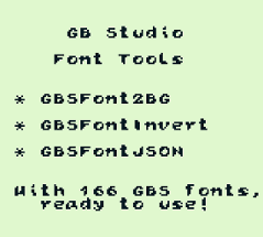 GB Studio Font tools with 166 GBS fonts Image