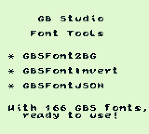 GB Studio Font tools with 166 GBS fonts Game Cover