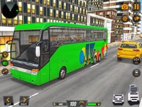 Real Modern City Bus Driving Image