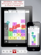Numtris: best addicting logic number game with cool multiplayer split screen mode to play between two good friends. Including simple but challenging numeric puzzle mini games to improve your math skills. Free! Image
