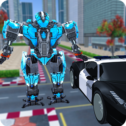 US Police Robot Car Transformation Game Game Cover