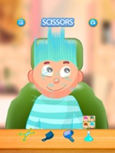 Child game / Cut light blue hair Image