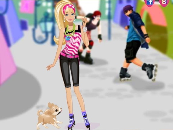 Barbie on roller skates Game Cover