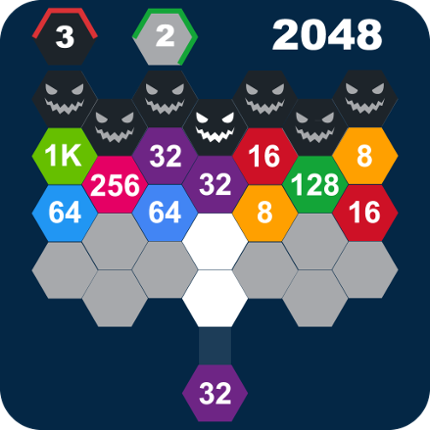 2048 Hexa Monsters Attack: Shoot n Merge Numbers Game Cover