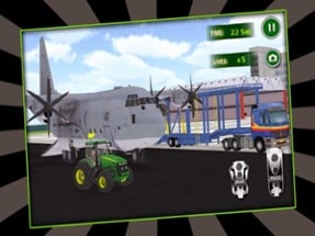 3D Farming Tractor Cargo Airplane Pilot Image