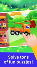 Truck Puzzles for Toddlers. Baby Wooden Blocks Image