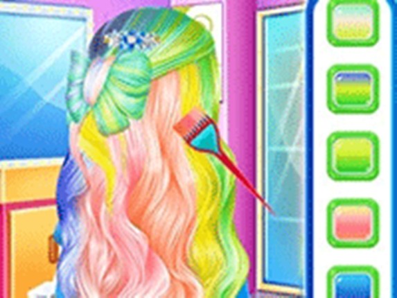 Princess Fashion Rainbow Hairstyle Design Game Cover