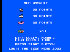 Sub-Assault SEGA Master System Image