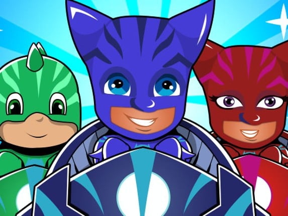 Pj masks kids Car Racing 3d Game Cover