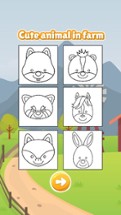 Cute animal in farm coloring book games for kids Image