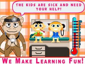 Preschool Baby Doctor &amp; Vet - Free Educational Games for kids to teach Counting Numbers, Colors, Alphabet and Shapes! Save the frozen kids! Image