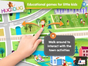 Little Town Explorer -  HugDug educational activity game for little kids. Image