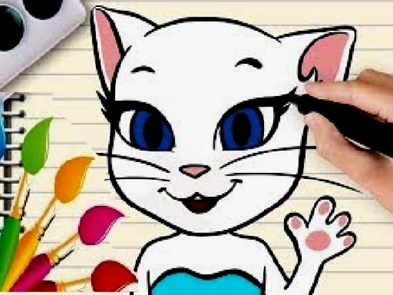 Talking Angela Coloring Book Game Cover