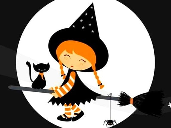 Cute Halloween Witches Jigsaw Game Cover