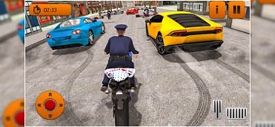 US Police Moto Bike Cop Chase Image