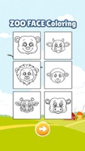 Zoo animal face coloring book for kids games Image