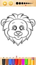 Zoo animal face coloring book for kids games Image